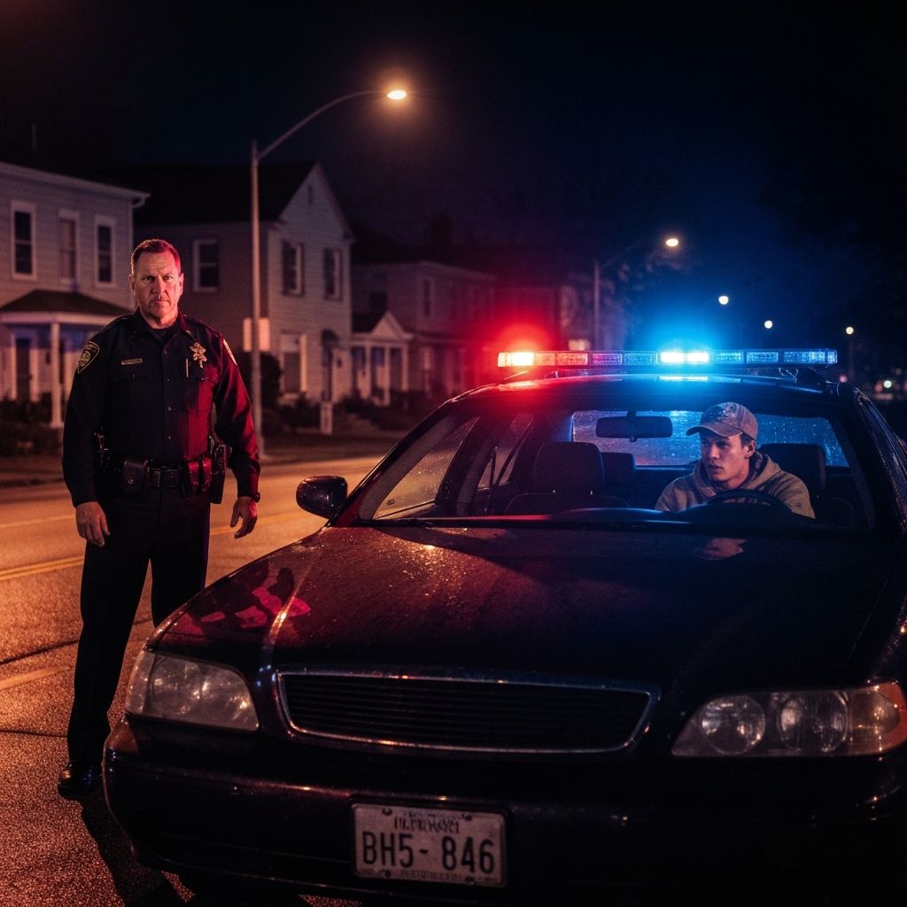 Traffic stop at night